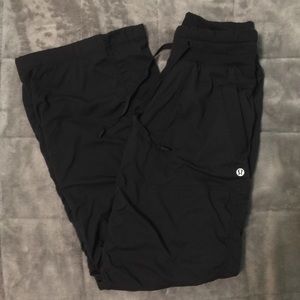 Black lululemon track pants
